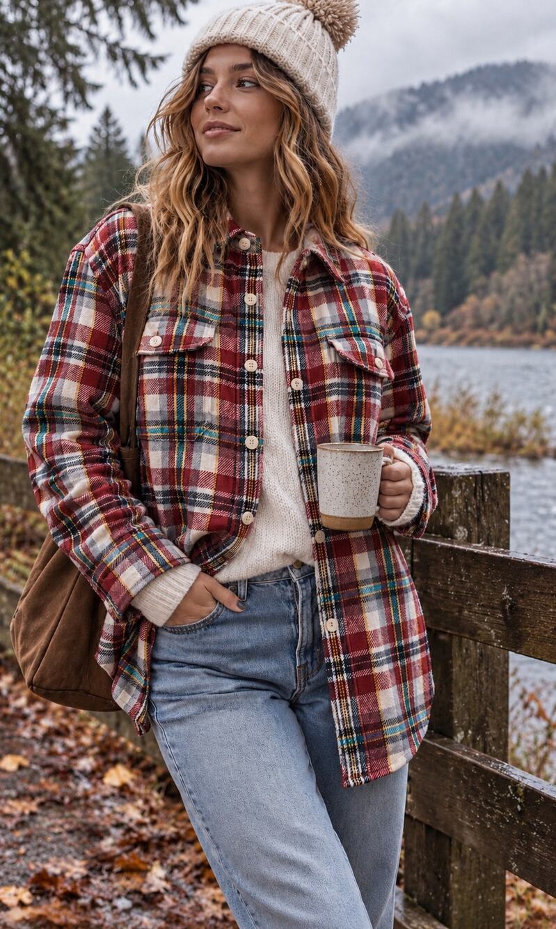 American Eagle Men’s S Red Plaid Heavyweight Flannel Shirt Women’s M NWOT